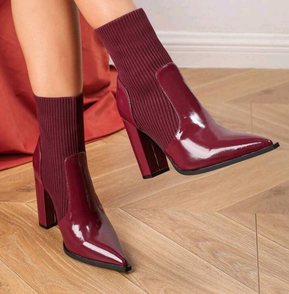 Sexy & Fashionable Pointed Toe Block Heel Casual Versatile Ankle Boots For Women - Picture 1 of 6